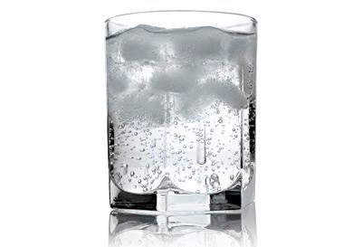 sparkling water in glass