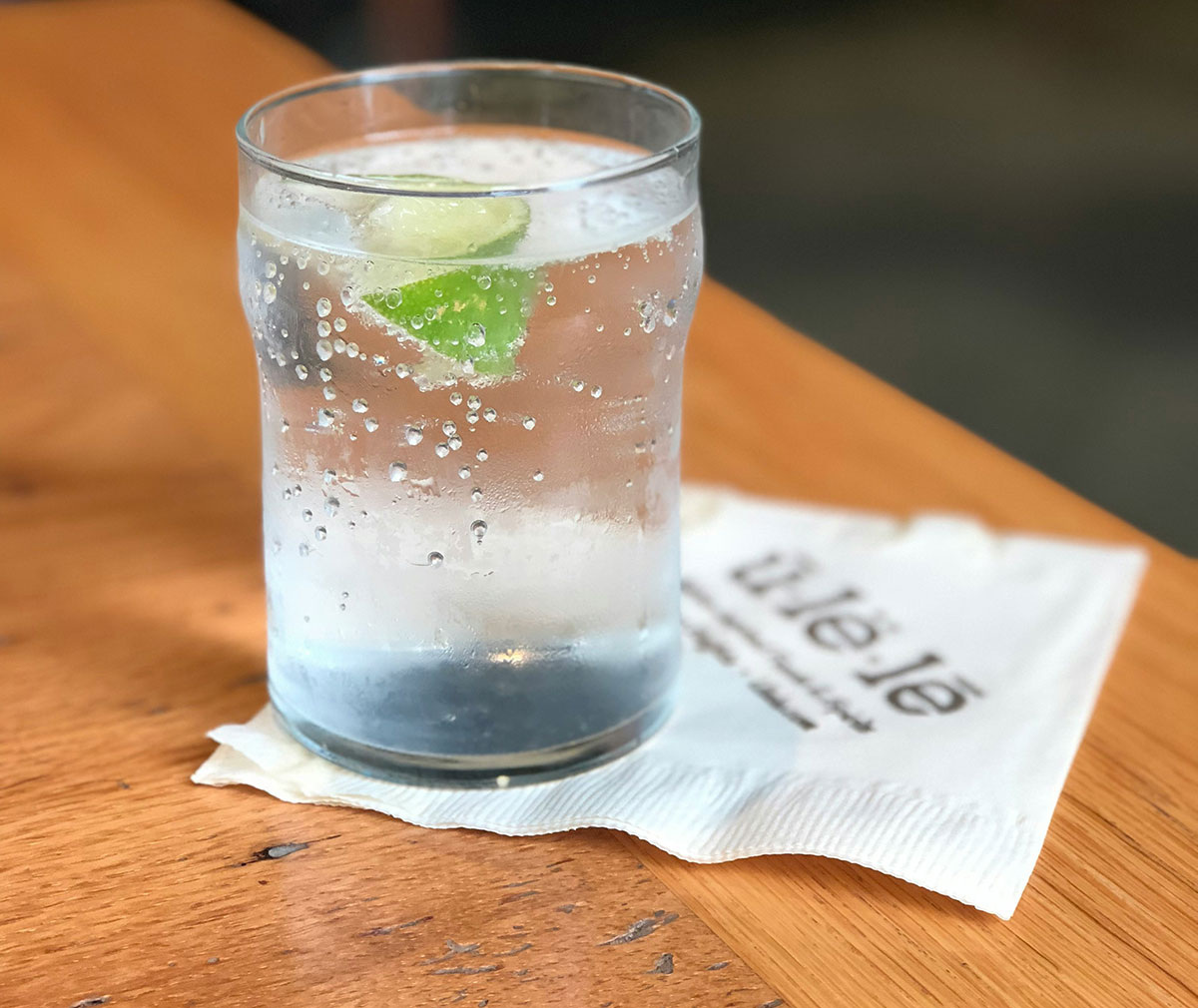 water in glass on a table